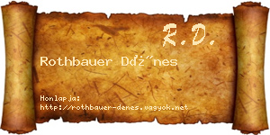 Rothbauer Dénes névjegykártya